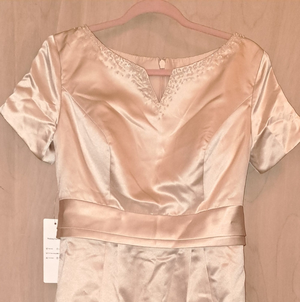 Elegant Cream Satin Dress